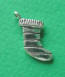 sterling silver christmas stocking charm - this side is plain sterling silver