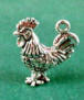 sterling silver 3-d rooster charm