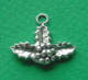 sterling silver christmas holly charm - this side has 3-d holly and berries