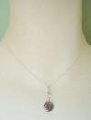 Sterling silver black coin pearl cubic zirconia necklace