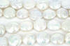 notice the rainbow play of colors on these white coin pearls
