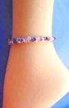 hand-crafted sterling silver amethyst anklet