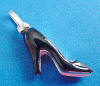 sterling silver black enamel high heel shoe charm