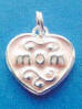 sterling silver pink enamel mom heart charm