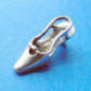 sterling silver 3-D pointed toe sling back lady shoe charm
