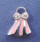 sterling silver pink enamel cz dress charm