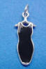 sterling silver black enamel dress on hanger charm