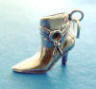sterling silver 3-d lady boot charm