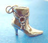 sterling silver 3-d lady boot charm
