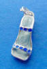sterling silver blue enamel and blue cubic zirconia sandal charm