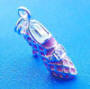 sterling silver pink enamel high heel shoe