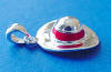 sterling silver red enamel bow hat charm