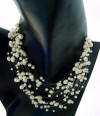 A bride's 15-strand illusion necklace with freshwater pearls.