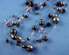 5-strand illusion wedding jewelry set in blacks
