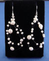 pearl double-strand illusion wedding earrings