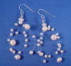 doubel strand freshwater pearl sterling silver wedding earrings