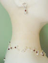 5-strand pearl and illusion bridal necklace and earrings jewelry set