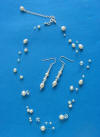 special request bridal jewelry set with pearls, crystals and long earrings