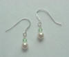 Maid of honor sterling silver Swarovski(TM) creamrose crystal pearl and chrysolite crystal Frenchwire earrings