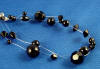 Swarovski (tm) mystic black crystal pearls and jet crystals