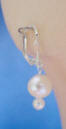 sterling silver pearl leverback earrings
