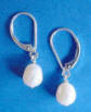 sterling silver leverback pearl earrings