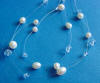 triple-strand pearl and lt sapphire cyrstl illusion necklace