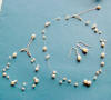 handcrafted sterling silver freshwater pearl necklace, bracelet and earrings jewelry set