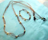 chocolate brown orgnaza and Swarovski(TM) cream crystal pearl necklace and bracelet