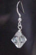 large crystal sterling silver earring