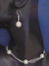 large crystal pearl organza necklace and earrings