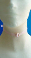 pink organza pink pearl ball necklace