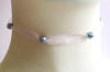 bridesmaid organza necklace - lt pink organza and black pearls