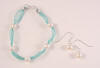 jade organza and pearl bracelet and earrings bridesmaid jewelry set