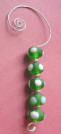 green rondelle ornament hanger