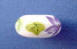 white cermaic large hole bead with purple iris flowers