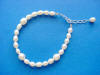 handcrafted sterling silver pearl bracelet for the 3-pearl drop set - notice the two sizes of pearls in this bracelet