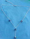 sterling silver bermuda blue crystal drop bridesmaid necklace