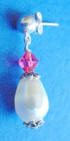 Sterling silver crystal pearl and crystal earrings