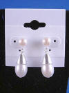 special request bride's pearl earrings - our pearl over pearl earrings with cone-shaped beadcaps