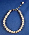 round (potato) freshwater pearl bracelet with sterling silver clasp and 1" extender