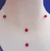 sterling silver red crystal drop bridesmaid necklace
