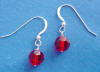 sterling silver red crystal bridesmaid earrings
