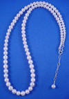 special request pearl necklace - 22" with pearls graduating from 3mm to 7mm in round pearls