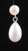handcrafted sterling silver pearl over pearl earrings in large size