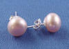 pink freshwater pearl sterling silver stud earrings
