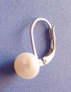 sterling silver pearl leverback earring