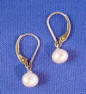 leverback earrings with round pearls