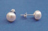 sterling silver pearl stud earrings