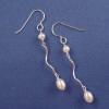 wedding pearl earrings sterling silver freshwater pearl earrings